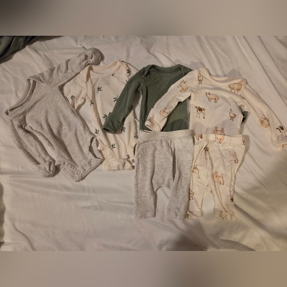 Carter's Kids Matching Sets - Gray, Green, Cream
